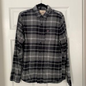 Gray/Black Hollister Flannel Size: L